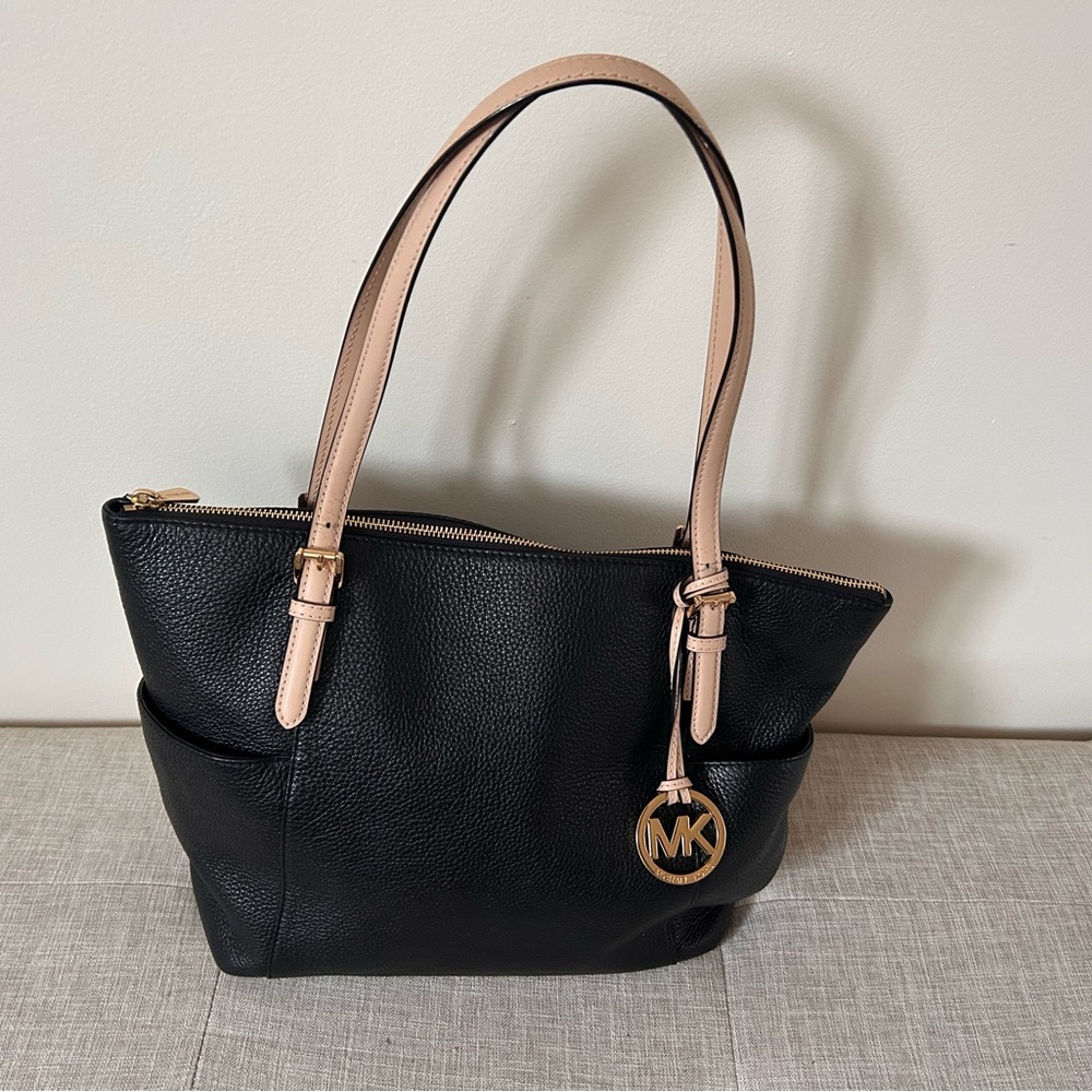 Michael Kors Black and Tan Tote Bag
